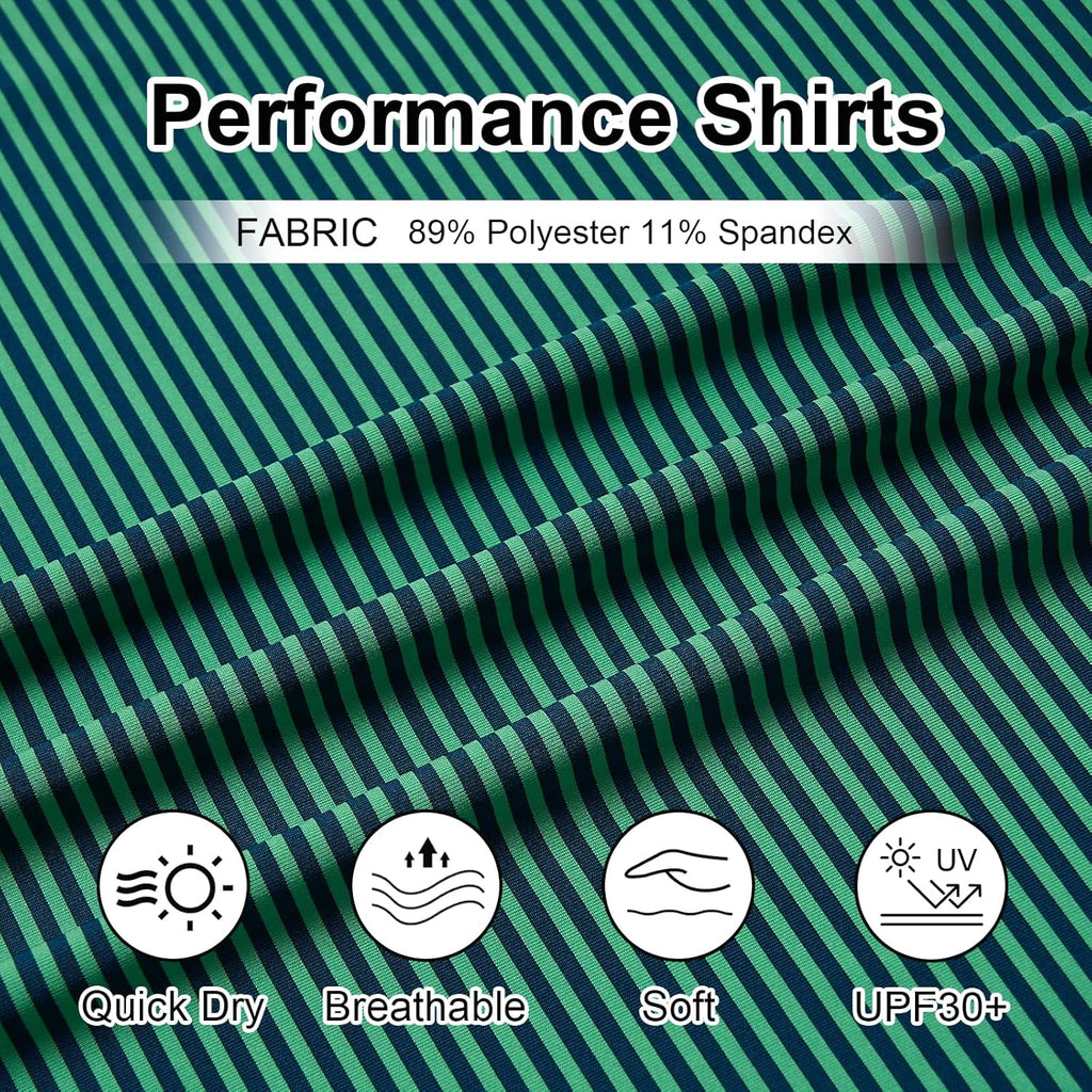 Skiennix Men's Golf Polo Shirt - Moisture-Wicking, High-Performance, Short Sleeve, Striped Design