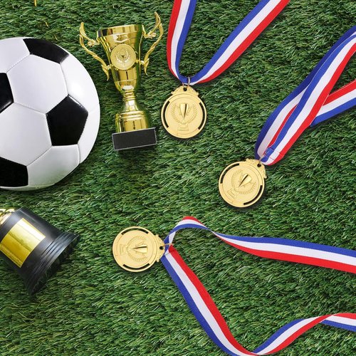 Gold Medal | 12-Piece Kids Reward Medals with Neck Ribbons - Olympic Style, 2-Inch Prizes for Sports & Competitions