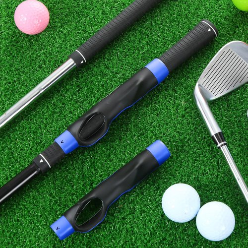 Seenelling 3 Pack Golf Grip Trainers, Golf Training Aid, Swing Trainer Club Grips Accessories for Right Handed Club Grip Equipment to Help Correct Hand Position (Blue)