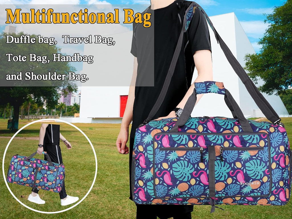 Woogwin Travel Duffel Bag - Large Waterproof Foldable Design for Gym, Beach & Sports Activities