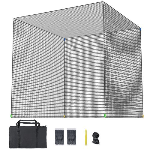 aikeec Golf Practice Hitting Net: 10 x10x 10 Ft Batting Cage Netting with Polyester Mesh, Roped Edges -for Backyard Driving, Garage, Indoor/Outdoor, Golf Simulator (Frame Not Included)
