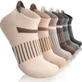 Anlisim 6 Pairs Merino Wool Ankle Running Hiking Socks Compression Support Breathable Thick Cushion No Show Socks for Women Men(Brown Beige,M)