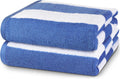 Utopia Towels Jumbo Beach Towel - 100% Ring-Spun Cotton, 600 GSM, Super Soft & Quick-Dry | Blue & Beige, 35x70 Inches