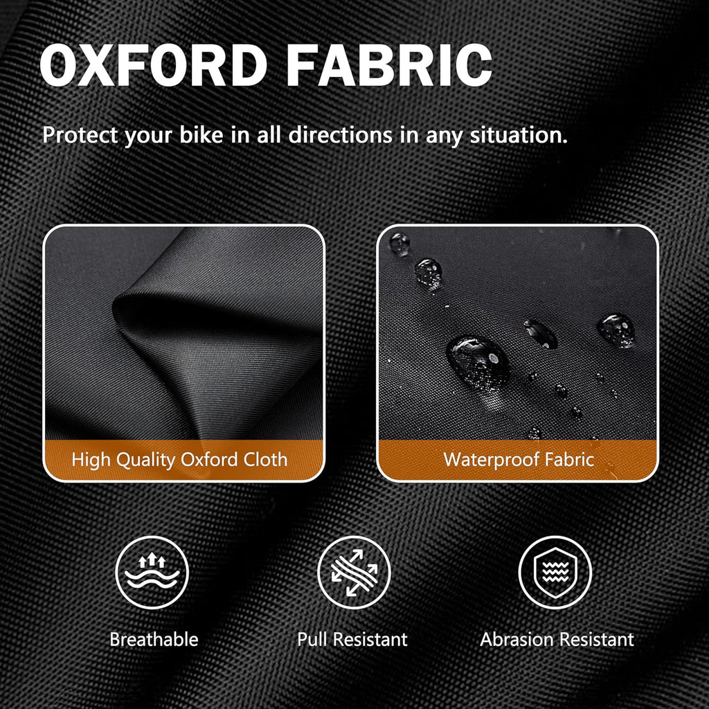 Skiennix Bike Cover - All-Weather Waterproof Protection | Lock Hole for Mountain & Road Bikes - XL Black & Orange (79 x 27.5 x 44 Inches)