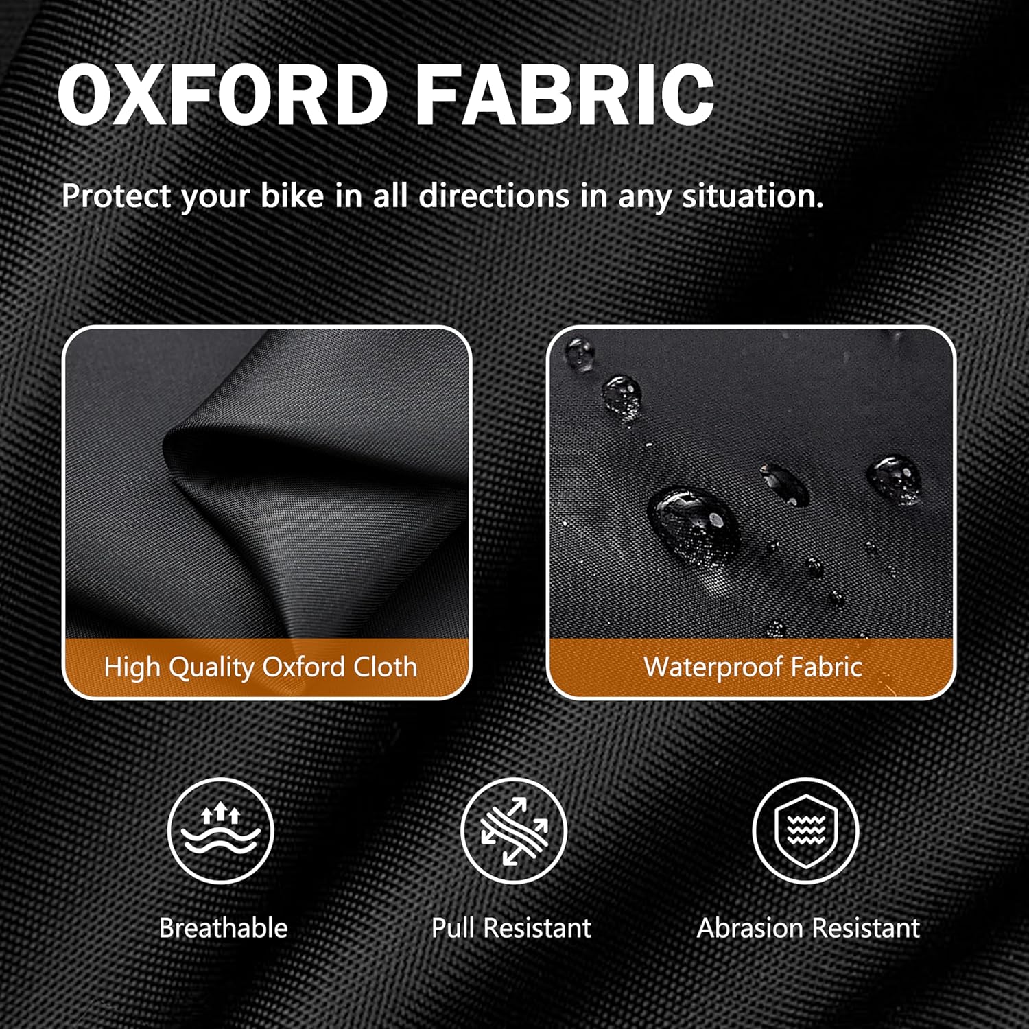 Skiennix Bike Cover - All-Weather Waterproof Protection | Lock Hole for Mountain & Road Bikes - XL Black & Orange (79 x 27.5 x 44 Inches)