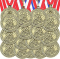 Skiennix Gold Cycling Medals - 12 Pcs Bulk Awards with Neck Ribbons for Sports Tournaments & Competitions