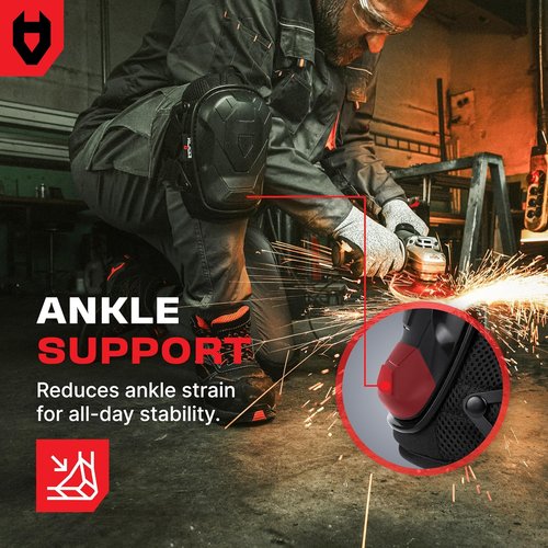 NoCry Knee Pads - Professional Heavy Duty Construction Support with Non-Slip Cap & Adjustable Straps | Thick Foam & Gel Cushioning