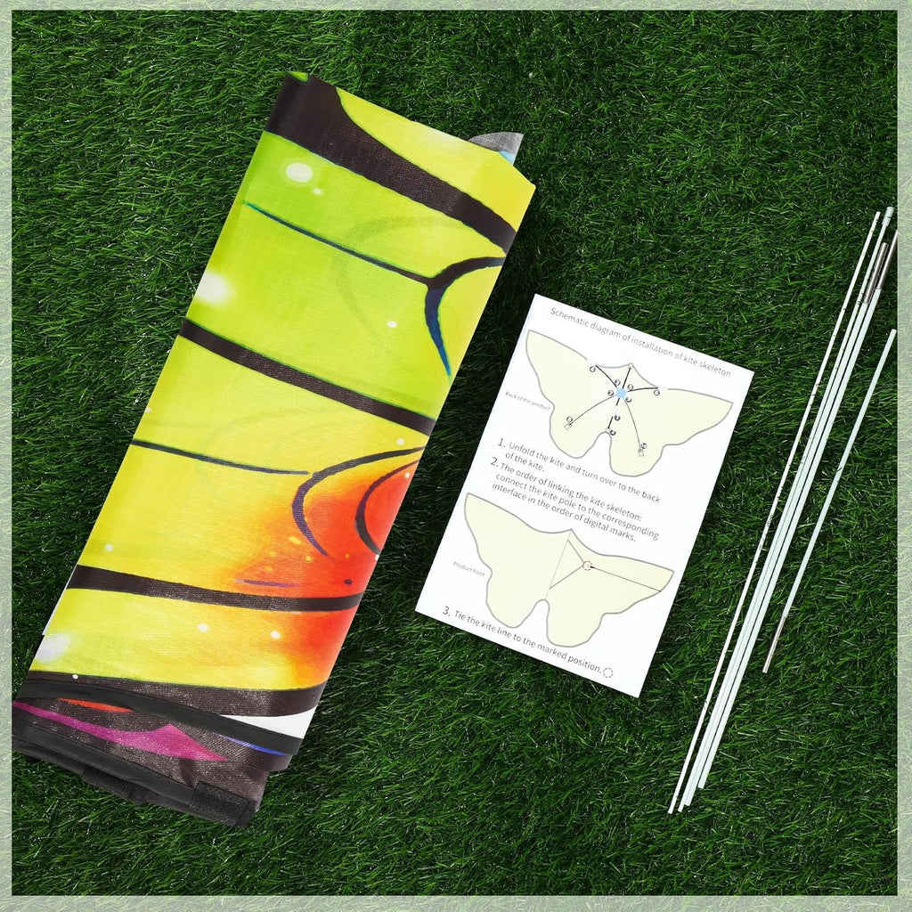 Silipull Butterfly Kites - 6 Pcs Large 55" x 28" Colorful Kites with 328ft String for Outdoor Fun