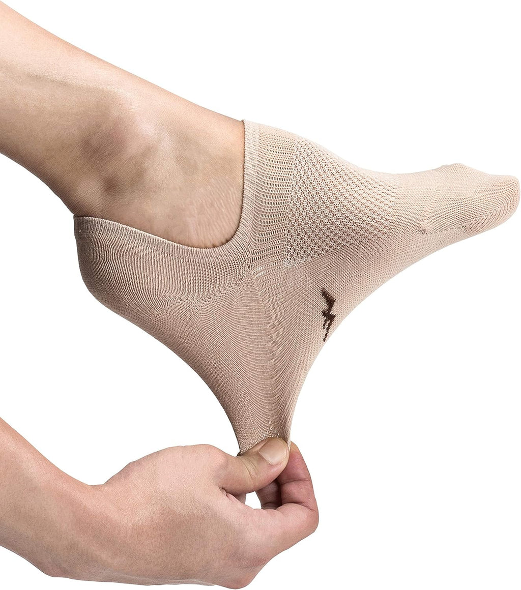 Skiennix Pro Mountain No Show Socks - Seamless Wide Toe Box, 6 Pack, Unisex, Size S to XL