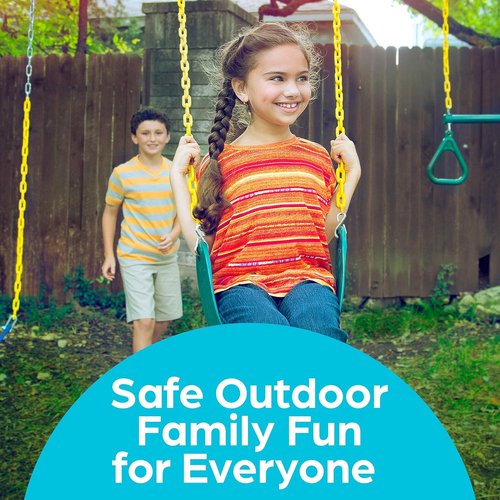 Jungle Gym Kingdom Swing Seat Replacement Kit - Heavy Duty Chains for Outdoor Play | Green, 1 Pack