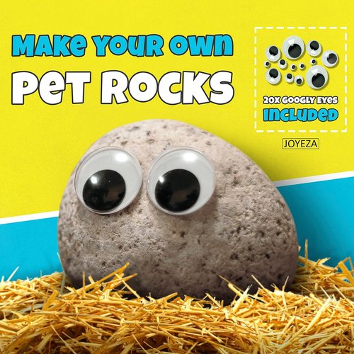 JOYEZA Rock Painting Kit Deluxe - Arts and Crafts Set for Kids Age 6+ | 12 Waterproof Rocks & Paints