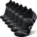 ANTSANG Merino Wool Ankle Hiking Socks Compression Warm Thermal Thick Cushion Winter Running No Show Moisture Wicking Socks Gifts Stocking Stuffers for Women Men 6 Pairs(Dark Black,M)