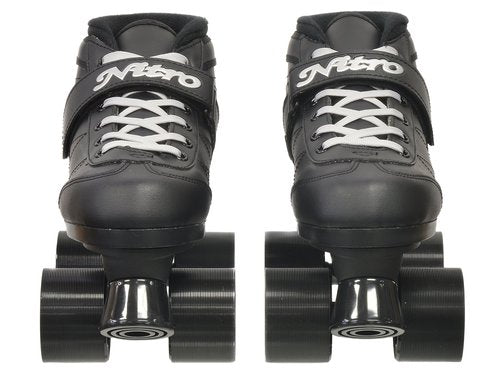 Epic Skates Super Nitro Indoor/Outdoor Quad Speed Roller Skates, Adult 7 , Black