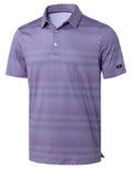 Obla Mens Golf Polo Shirts Short Sleeve Dry Fit Performance Moisture Wicking Casual Print Collared Golf Shirts for Men(Purple Square_XXL)