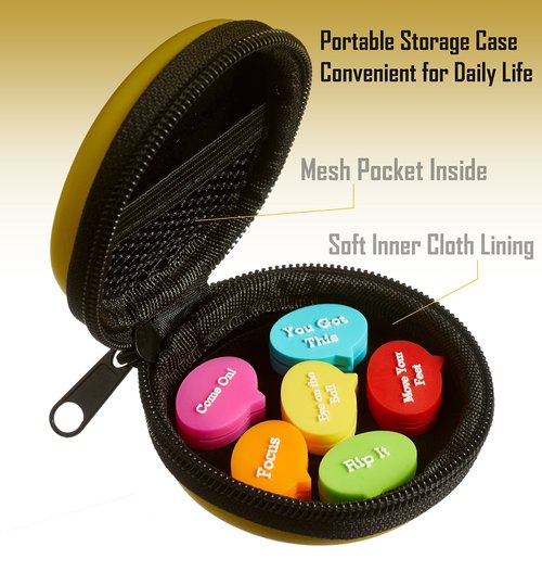 BusyBee Tennis Vibration Dampener in Fun Zipper Gift Pack. Best Shock Absorber (6 Count) Plus a Bonus: Exclusive Mobile App 3 Months Trial