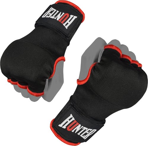 HUNTER Gel Padded Inner Gloves - Quick Elastic Hand Wraps for Boxing & MMA | Unisex Knuckle Wrist Protector (Pair)