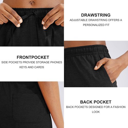 G Gradual Women's Bermuda Shorts - Comfortable Elastic Waist with Deep Pockets | 7" & 9" Sizes
