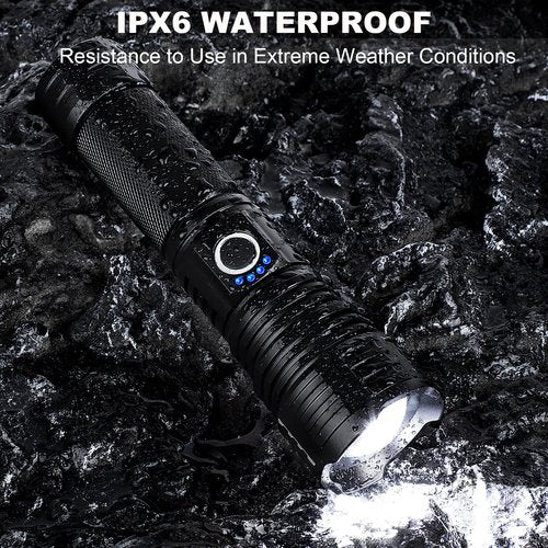 Rechargeable Flashlights High Lumens, 99,000 Lumen Super Bright Flashlight, 2pack Led High Powered Flash Light, Flashlight for Home, Camping, 5 Modes/12h Run Time for Outdoor, IPX6 Waterproof