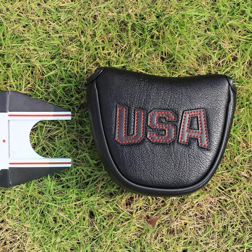 Center Shafted Mallet Putter Cover Headcover Magnetic - USA Golf Putter Cover Headcover Club Protective for Scotty Cameron Odyssey Taylormade Mallet Putters