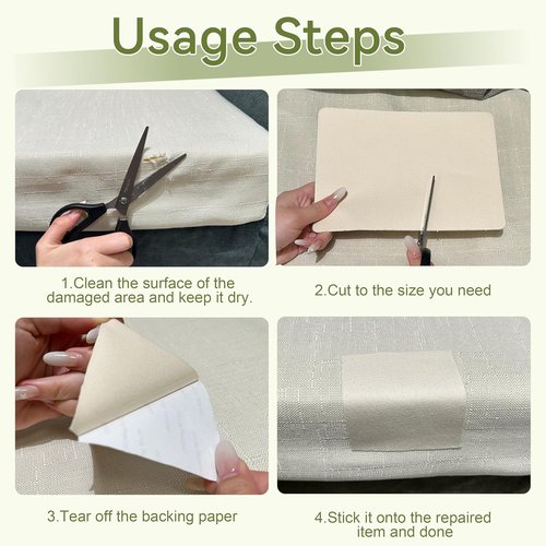 Besezx Canvas Repair Patch - Waterproof Self-Adhesive Fabric Tape | 8PCS, 7.87x5.9 Inches, Beige Yellow