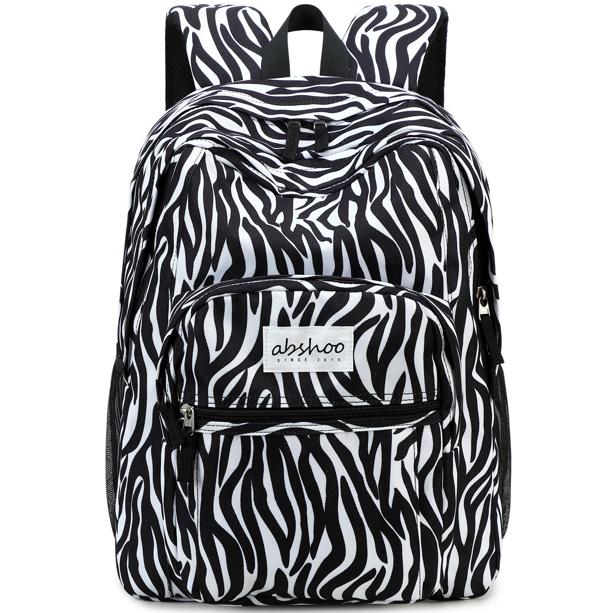 abshoo Classical Basic Zebra Print Womens School Backpack For College Teen Girls Water Resistant Bookbag (Zebra Black)