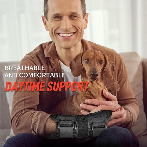 FEATOL Wrist Brace - Carpal Tunnel Night Support Splint for Pain Relief | Medium/Large, Left Hand