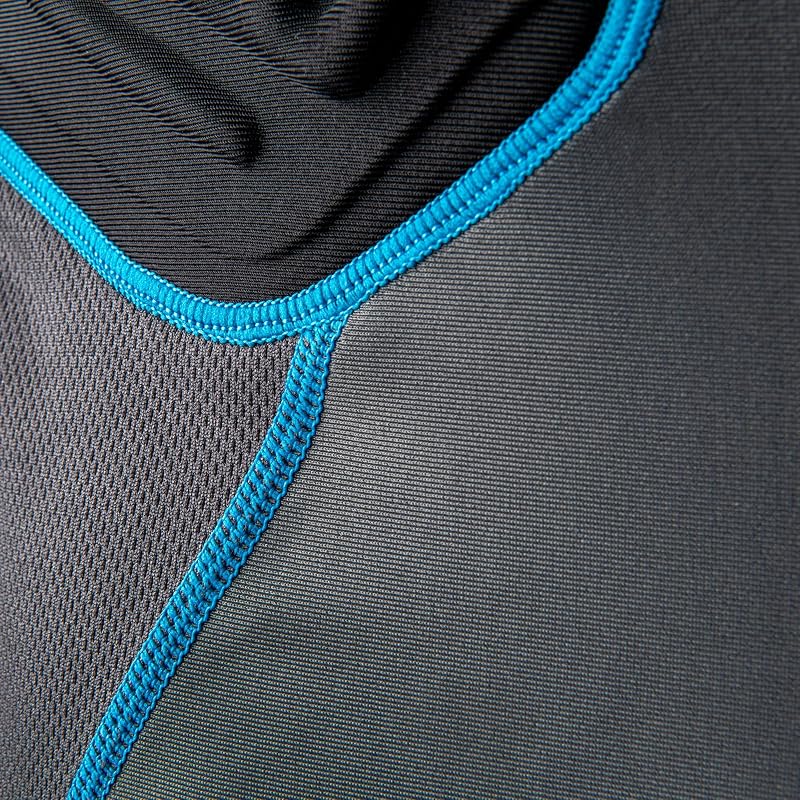 Charcoal, Optic Blue+Medium CHAMPRO Bull Rush Padded Compression Shirt for Boys