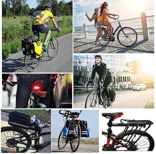 COMINGFIT Rear Bike Rack Bicycle Cargo Rack Quick Release Adjustable Alloy Bicycle Carrier 265lbs Capacity Fit for 24 inch, 26 inch, 27.5 inch, 29 inch Bikes
