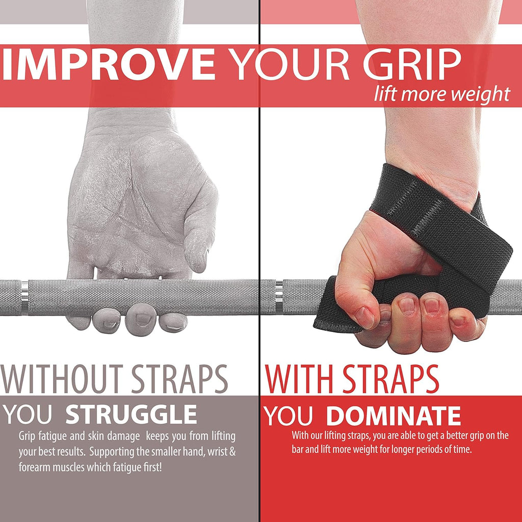 WARM BODY COLD MIND Lasso Lifting Wrist Straps - 770 lb Rated Hand Wraps for Weightlifting & Bodybuilding