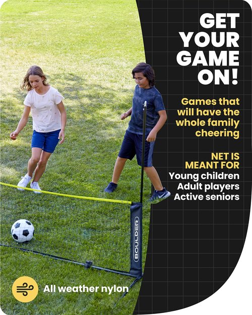 TrailBuddy Boulder Sports All-in-One Pickleball & Badminton Set - Portable, Adjustable Net with Paddles & Rackets