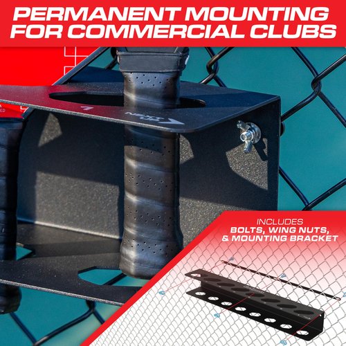 GoSports Pickleball Paddle Holder Rack - Fits 8 Pickleball Paddles - Fence Mount, Commercial Grade with Next Up Player Tracker