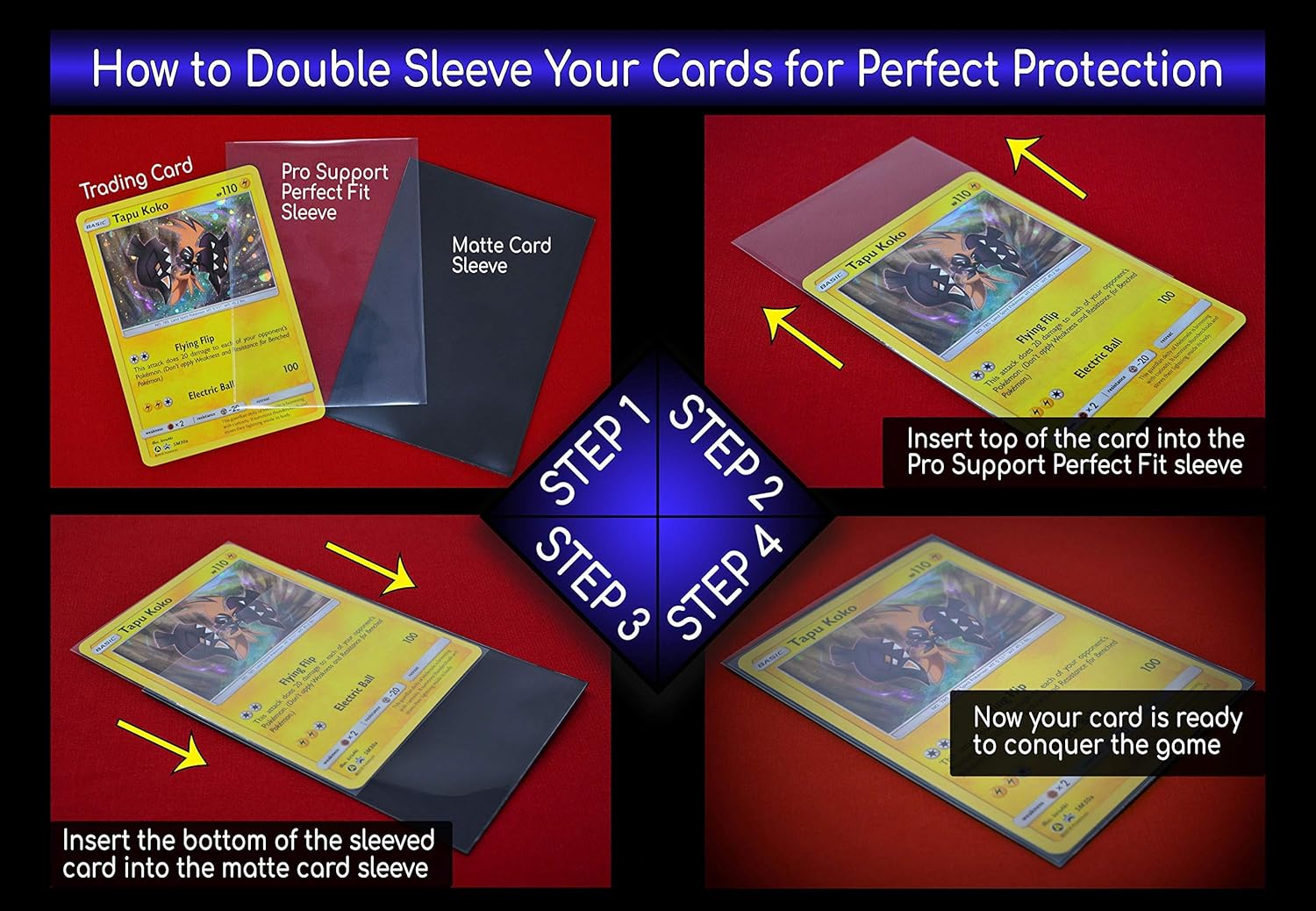 Pro Support 400 Premium Ultra Clear Card Sleeves - Ideal for Double-Sleeving | Standard Size for Pokémon & Magic The Gathering