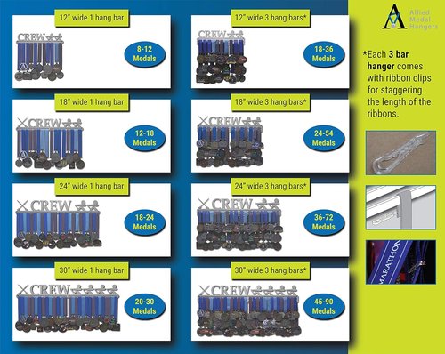 Allied Medal Hangers - Crew Medal Display Rack - Multiple Size Options Available!