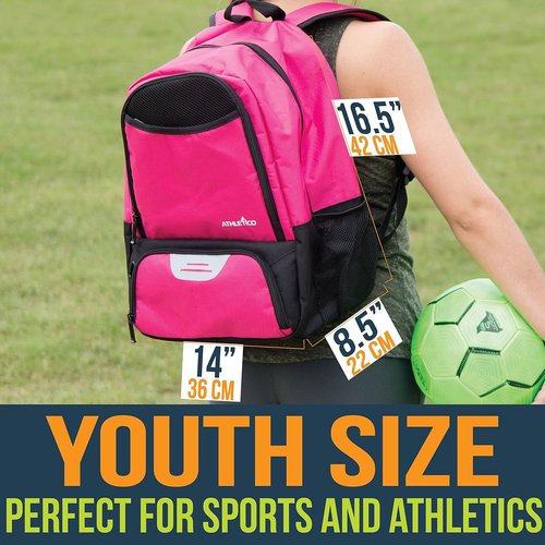 Athletico Youth Soccer Bag - Versatile Backpack for Soccer, Basketball & Volleyball | Separate Cleat & Ball Compartment