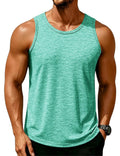 Light Green Large MAGCOMSEN Men's Quick Dry Tank Top - Sleeveless Gym Muscle Shirt
