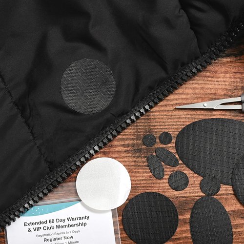 aZengear Repair Patches - Waterproof, Tear-Resistant Nylon for Jackets, Tents & More | 11 Pcs, Black