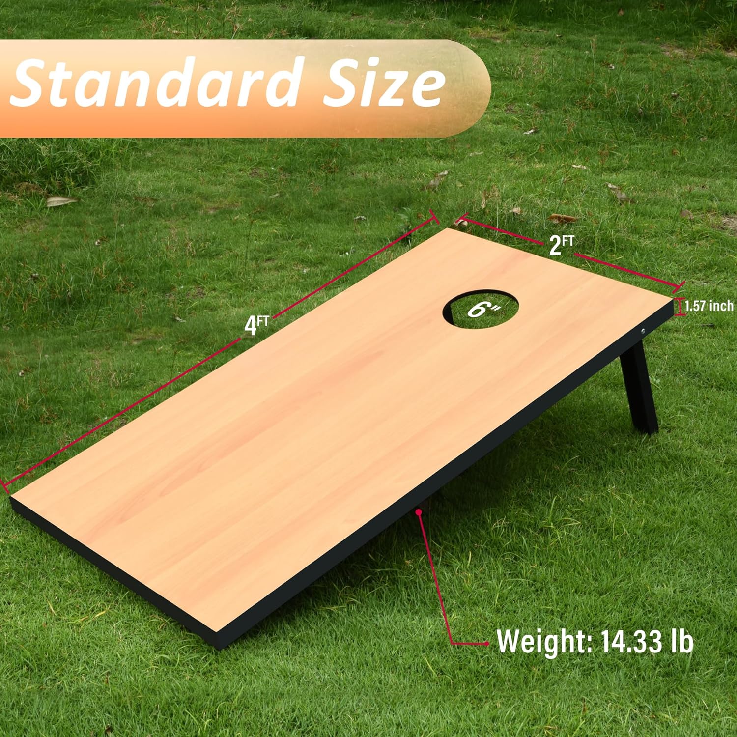 Skiennix Cornhole Set - Regulation Size Boards with 8 Bean Bags & Carrying Case | Outdoor Game for Adults
