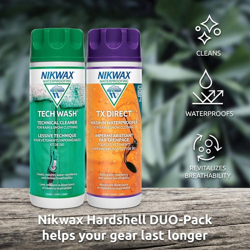 Nikwax Hardshell Cleaning & Waterproofing Duo-Pack | Essential Care for Outdoor Gear