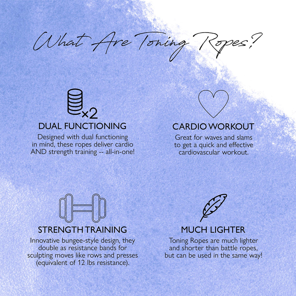 Tone It Up Toning Ropes I Bungee Bands for Arm Strength Training & Full Body Cardio Home Workouts, Travel Resistance Bands