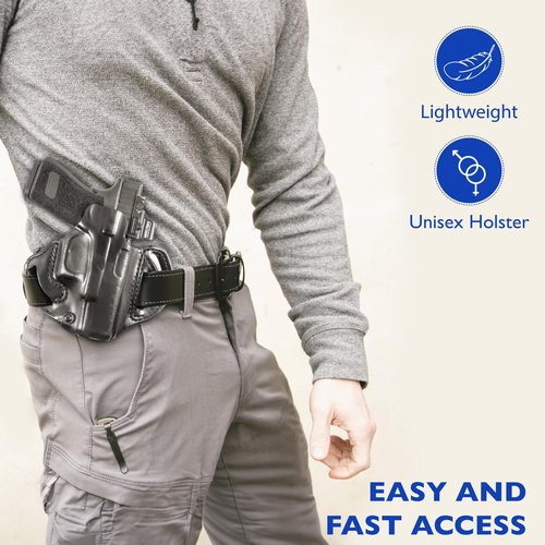 DeSantis Speed Scabbard Holster - OWB Holster for Men and Women, Leather Pistol Holster, Compatible with S&W Governor 2 3/4" - Right Hand Draw, Black