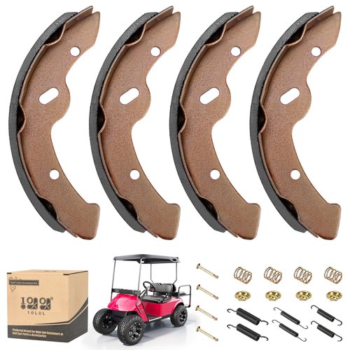 Golf Cart Brake Shoes Pads & Brake Spring Kit Assembly for EZGO TXT Medalist 1997-UP, Workhorse 1996-UP and Yamaha G9-G22, OEM 27943G01, 27944G01, 70795G01, JN6-F5331-01-00