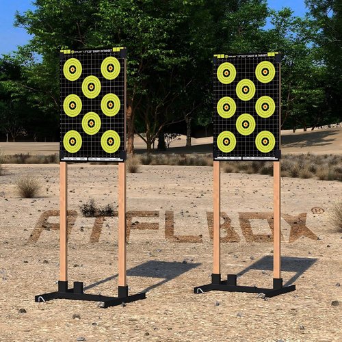 Atflbox High Visibility Bullseye Shooting Targets - 17x25 Inch Paper Targets for Handgun, Rifle, Airgun