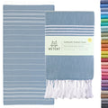 WETCAT Turkish Beach Towel Oversized (38"x71") 100% Turkish Cotton, Made in Turkey - Sand Free, Extra Large, Ultra Soft, Quick Drying, Compact & Lightweight for Travel - Denim Blue