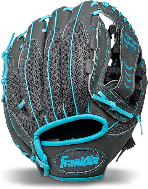 Franklin Sports Youth Teeball Gloves - Shok Sorb Kids Baseball Mitt - 10.5 Inch for Boys & Girls
