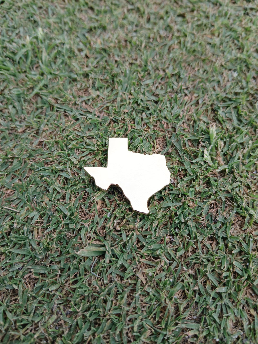 Wild Horses Texas Golf Ball Marker - Magnetic Gold Metal with Embossed Logo - 1.25" Location Outline Design for Hat Clip or Pocket