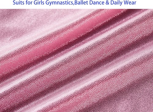 Domusgo Girls Gymnastics Leotards - Shiny Colorful Long Sleeve Bodysuits for Tumbling | One Piece Design