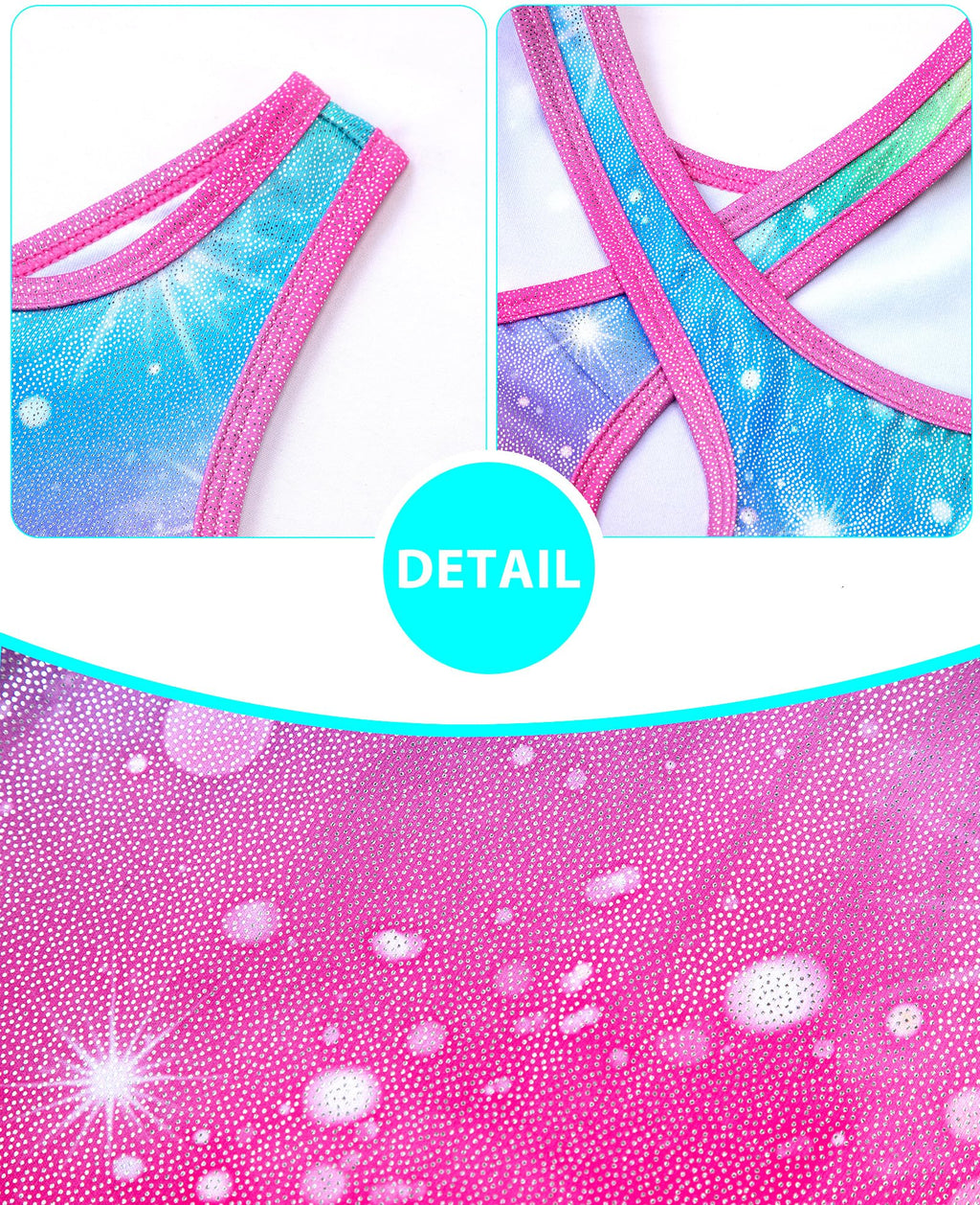 HOZIY Gymnastics Leotards for Girls Size 10-12 Years Rainbow Hallowout Cutout BackTumbling Outfits Biketard Practice Ropa De Niña Para Gimnasia Suit
