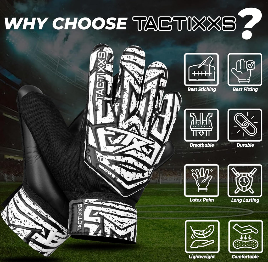 Skiennix Soccer Goalkeeper Gloves - Anti-Slip 4mm Latex Palm for Kids | Funky Design, Strong Grip