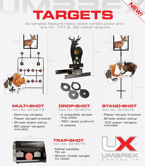 Umarex Multi-Shot Air Gun Spinning Target - Includes 80 Paper Targets