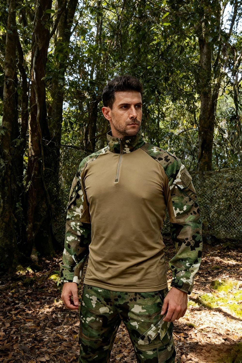 Skiennix Tactical Shirt - G3 Camo Long Sleeve Combat Shirt with Pockets | 1/4 Zip Design
